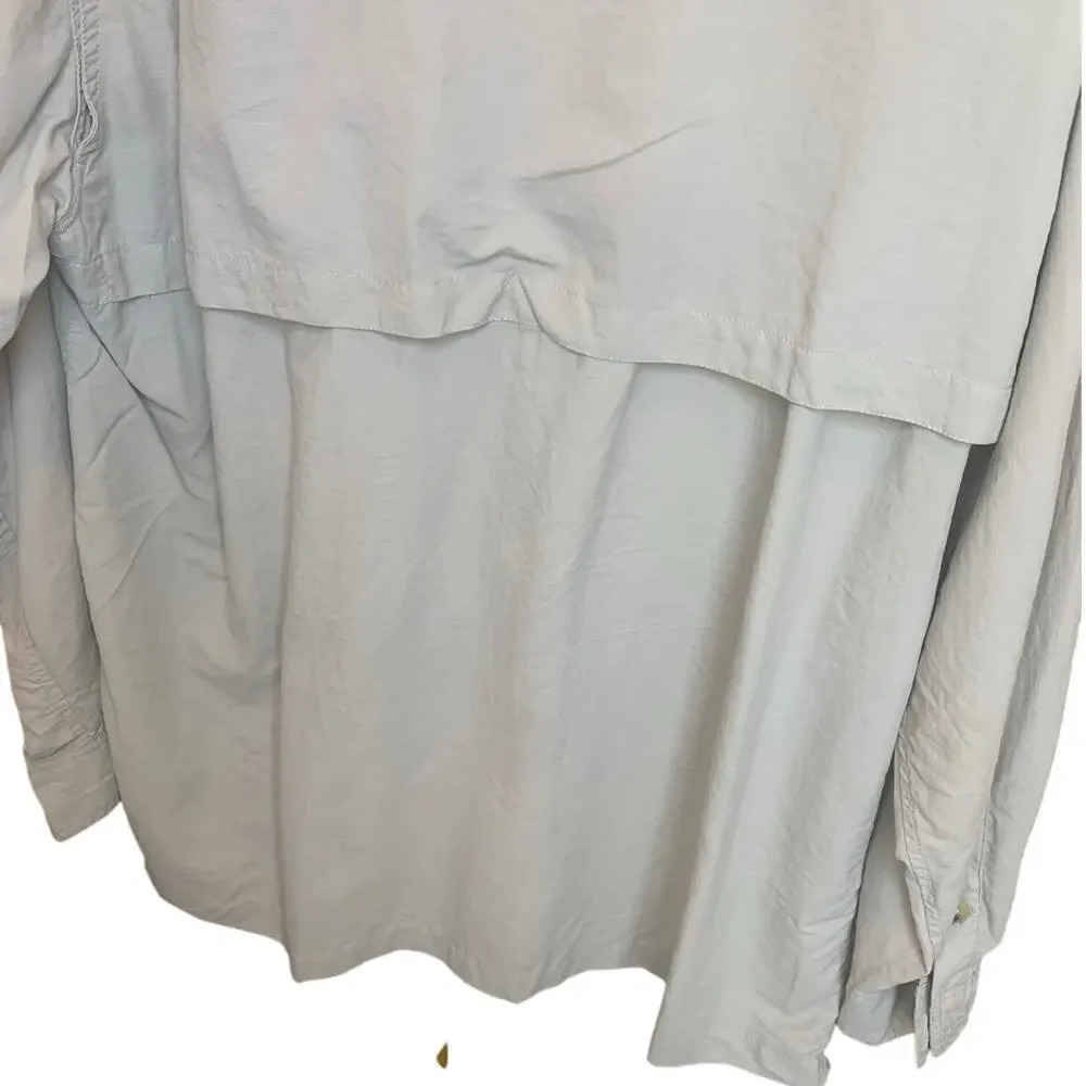 Natural Gear Fishing Shirt XL Khaki Nylon Vented Long / Short Sleeves Mens